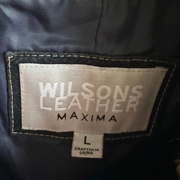 Wilsons Leather Maxima Penny Lane Fur Trimmed Coat Matching Gloves - Picture 10 of 10